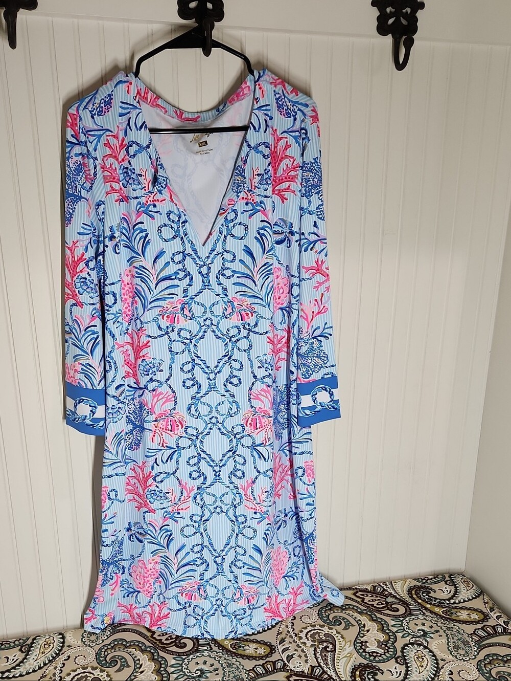 Lilly Pulitzer Blue, Pink & Navy Floral Print Dress